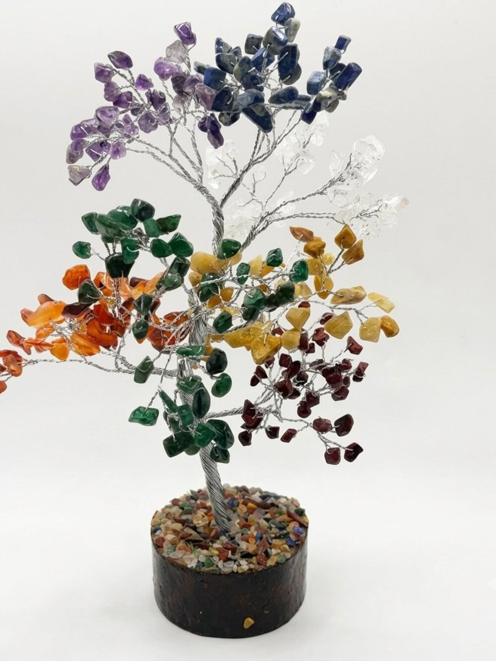 Multicolor Gemstone Chakra Tree Sculpture